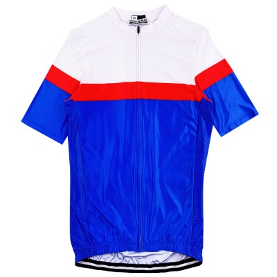 Customized Blue Short Sleeve Cycling Shirt Design Short Sleeve Training Mountain Bike Shirt Cycling Shirt Supplier SKCSCP020 45 degree
